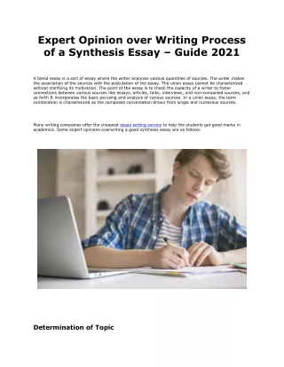 Expert Opinion over Writing Process of a Synthesis Essay – Guide 2021