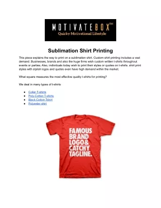 sublimation shirt printing