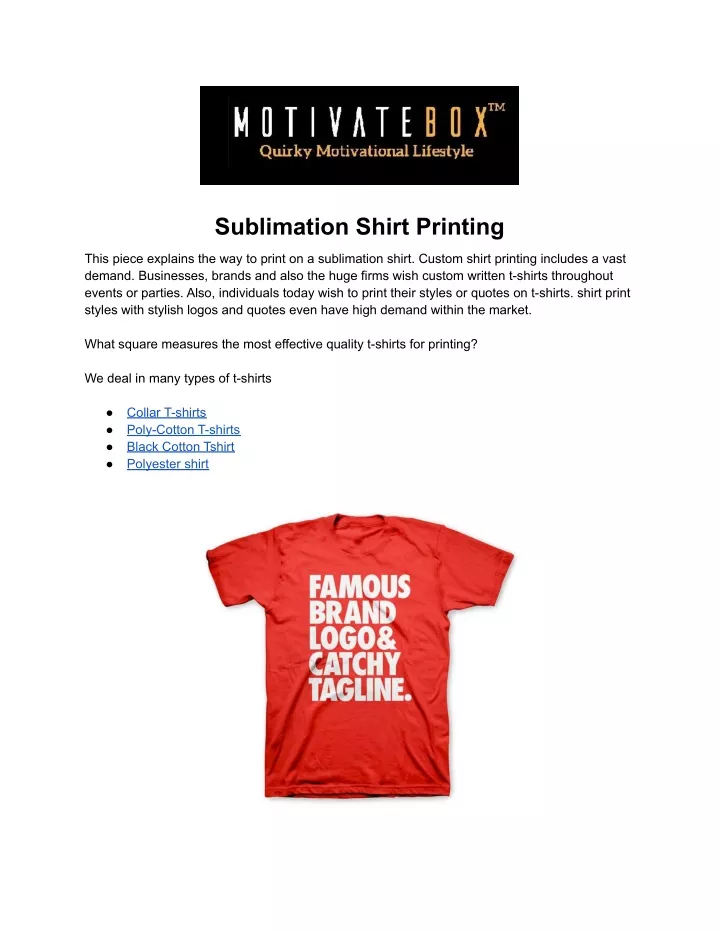 sublimation shirt printing
