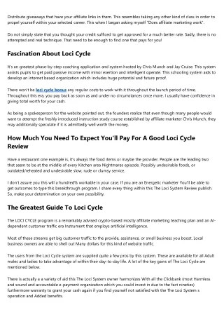 Loci Cycle Things To Know Before You Buy