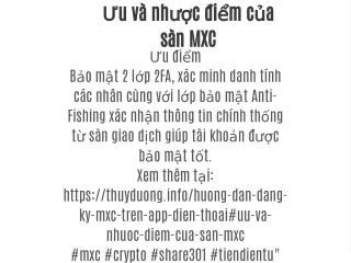 Ưu và nhược điểm của sàn MXC