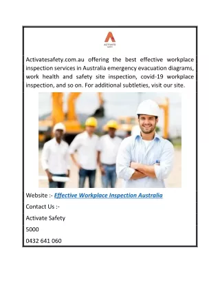Effective Workplace Inspection Australia  Activatesafety.com.au