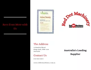 Red Dot Machinery | High Quality Machines at the Best Prices | Australia
