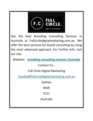 branding consulting services Australia | Fullcircledigitalmarketing.com.au