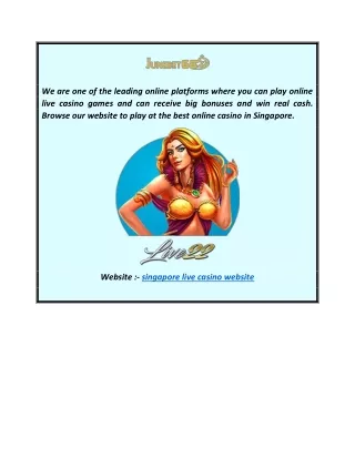 Singapore Live Casino Website  Junebet66.com