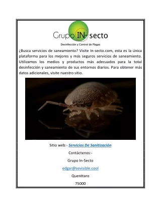busca servicios de saneamiento visite in secto