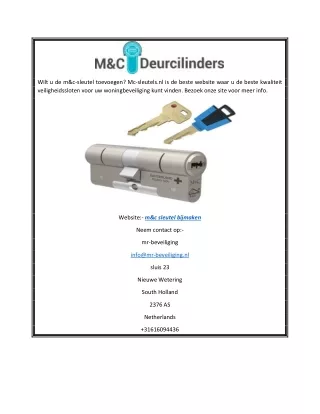 m&c sleutel bijmaken | Mc-sleutels.nl