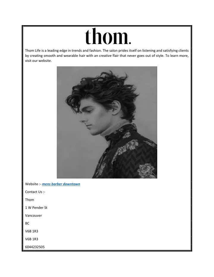 thom life is a leading edge in trends and fashion