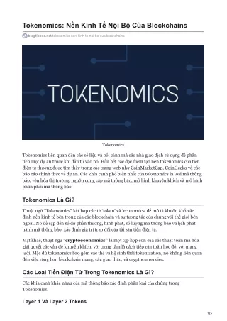 tokenomics n n kinh t n i b c a blockchains