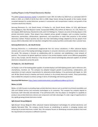 leading players in the printed electronics market