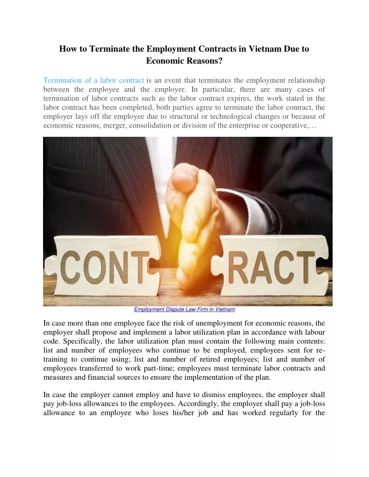 how to terminate the employment contracts