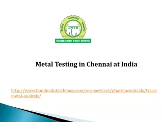Best Metal Testing in Chennai at India