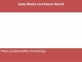 Satta Matka and Kalyan Result