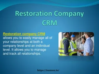 Restoration Company CRM