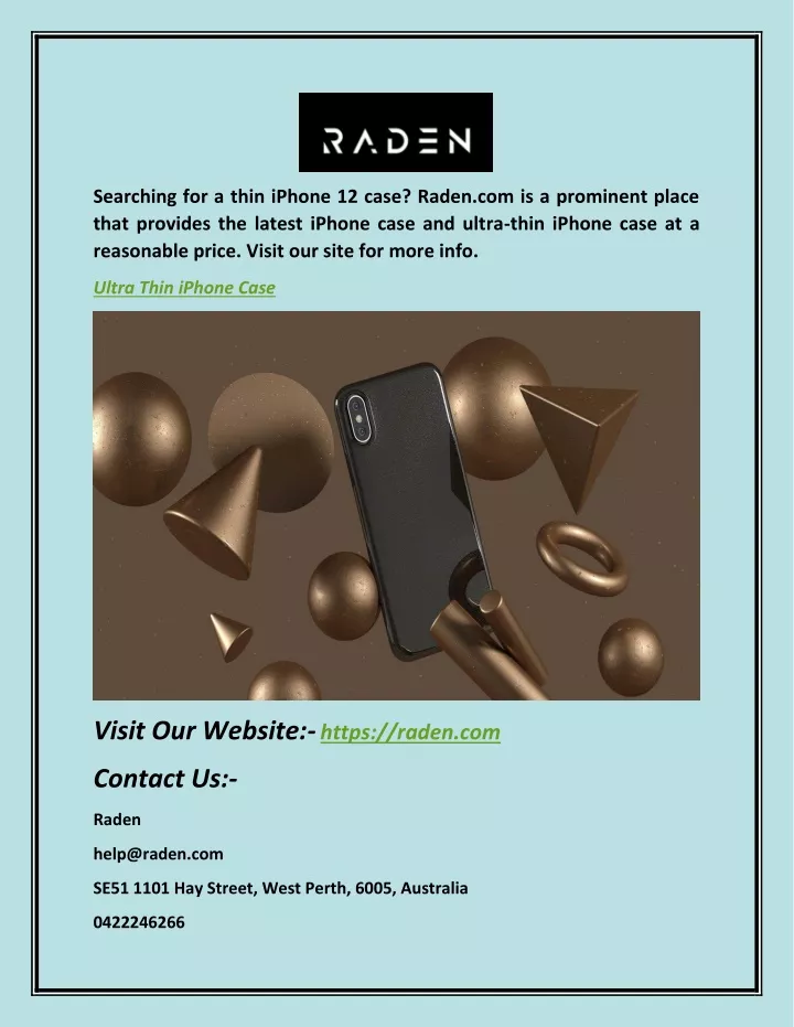 searching for a thin iphone 12 case raden