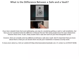 what is the difference between a safe and a vault