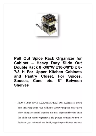 slide out spice rack Holdan storage