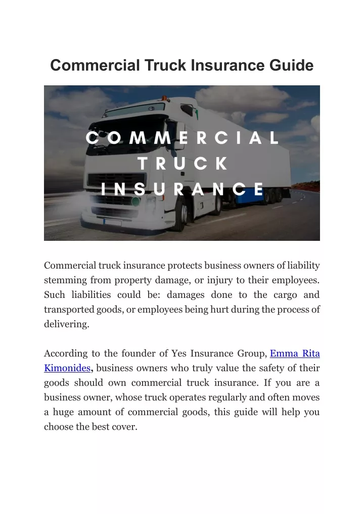 commercial truck insurance guide