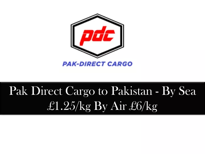 pak direct cargo to pakistan