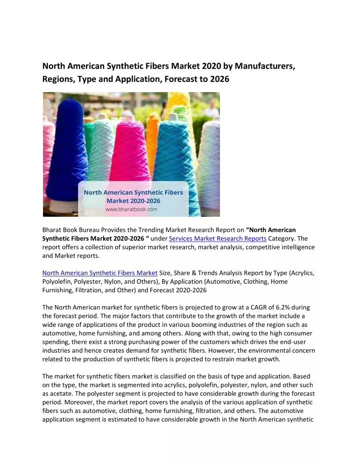 north american synthetic fibers market 2020