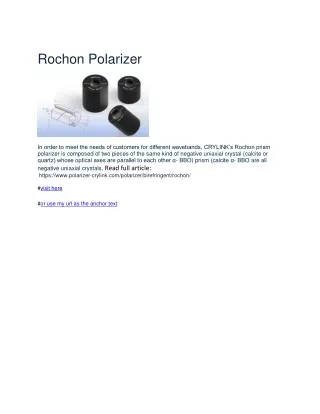 Rochon Polarizer