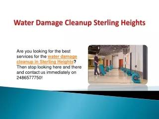 Water Damage Cleanup Sterling Heights