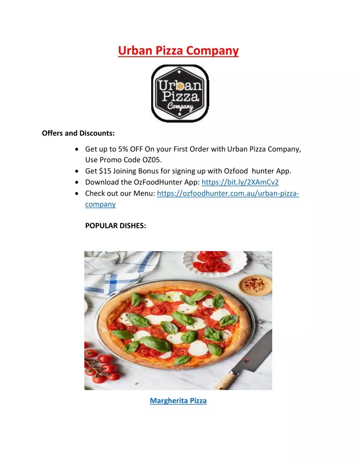 urban pizza company