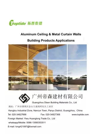 China Top metal ceiling&curtainwalls building material factory