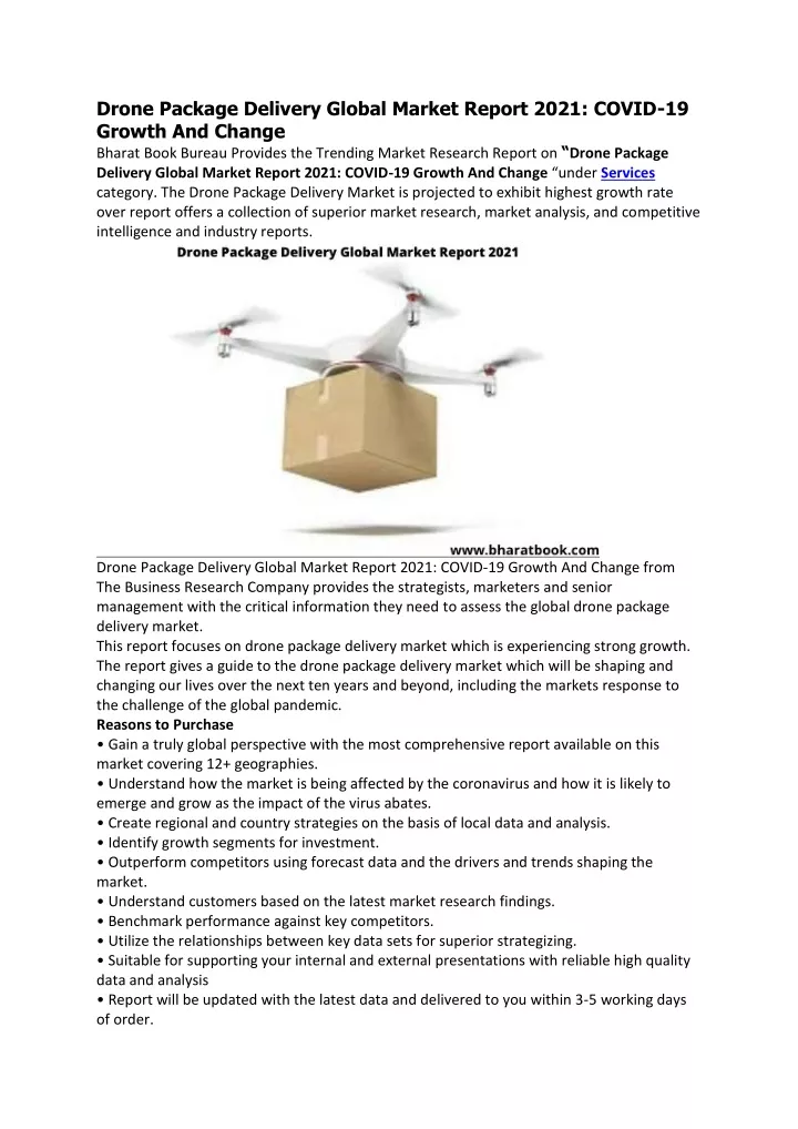 drone package delivery global market report 2021