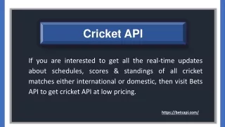 Cricket API