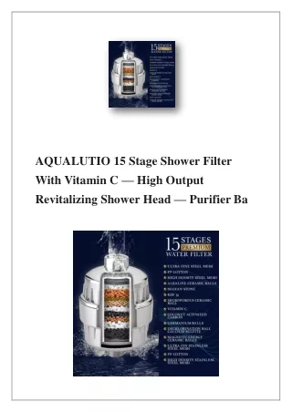 shower filter  AQUALUTIO