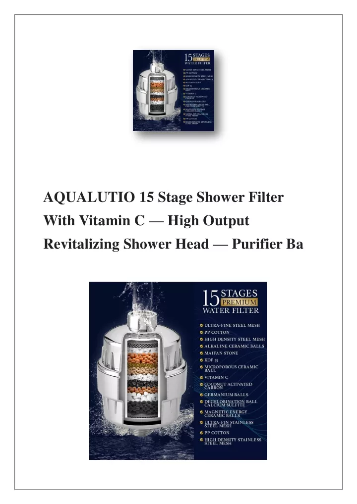 aqualutio 15 stage shower filter with vitamin