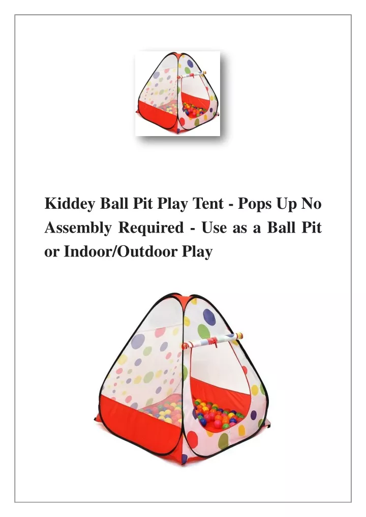 kiddey ball pit play tent pops up no assembly