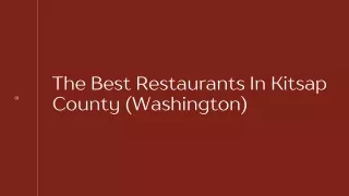 the best restaurants in kitsap county washington