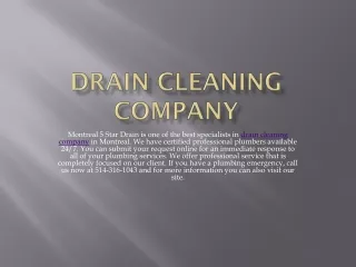 Drain Cleaning Company PPT