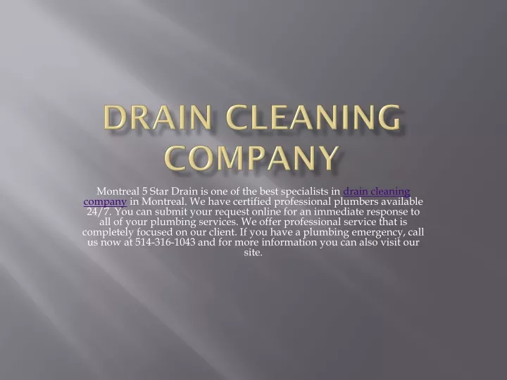 drain cleaning company