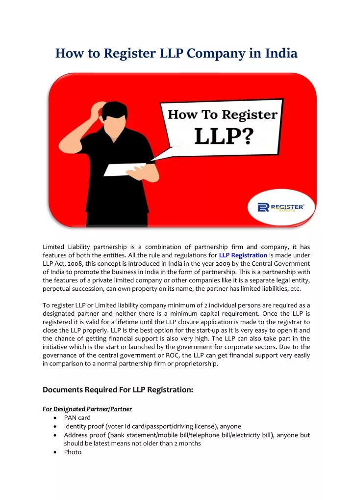 how to register llp company in india