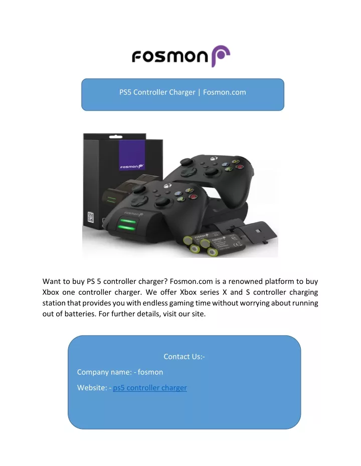 ps5 controller charger fosmon com