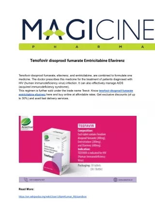 Tenofovir disoproxil fumarate Emtricitabine Efavirenz  document
