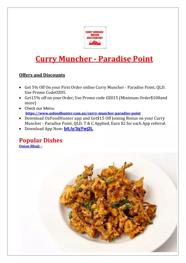 curry muncher paradise point offers and discounts