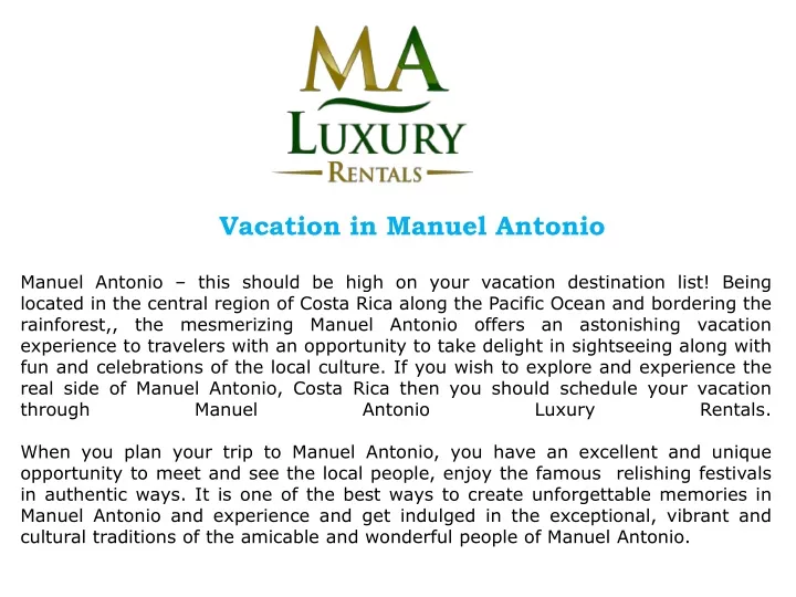 vacation in manuel antonio