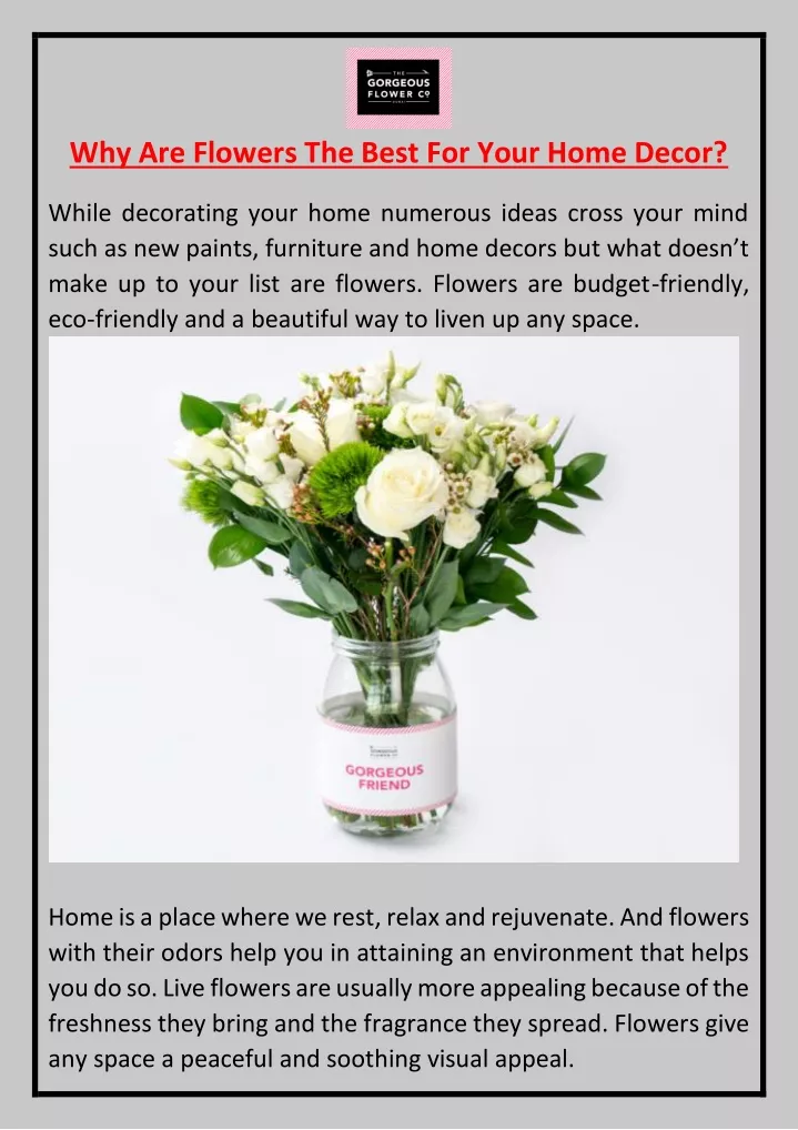 why are flowers the best for your home decor
