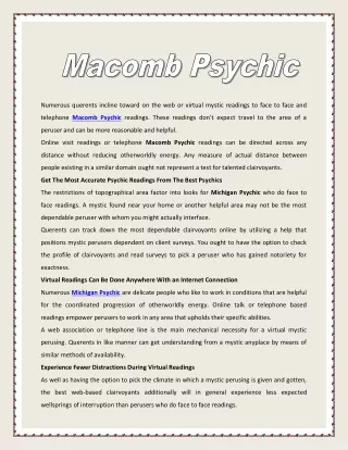 Macomb Psychic
