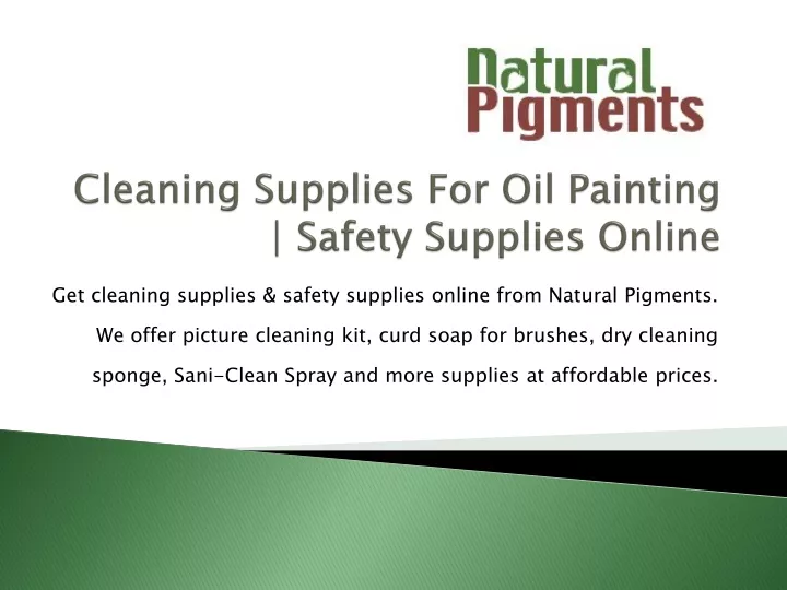 cleaning supplies for oil painting safety supplies online