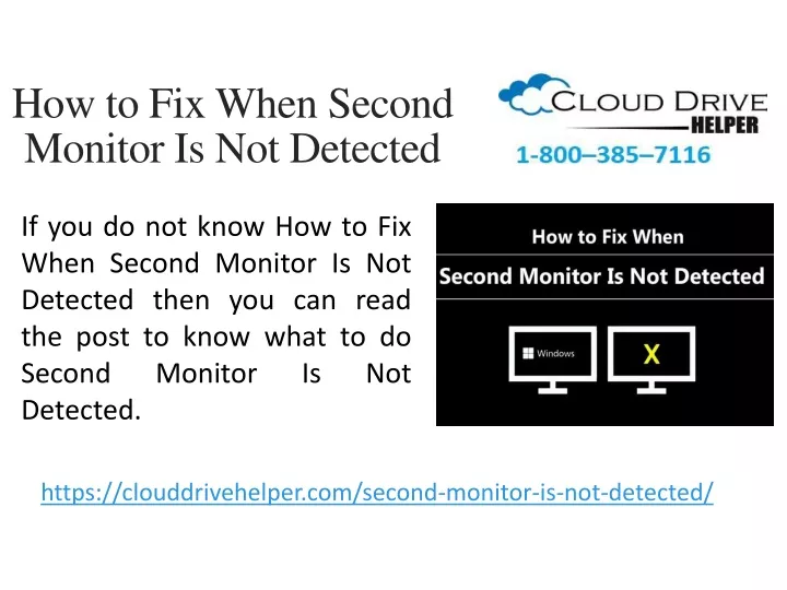 how to fix when second monitor is not detected