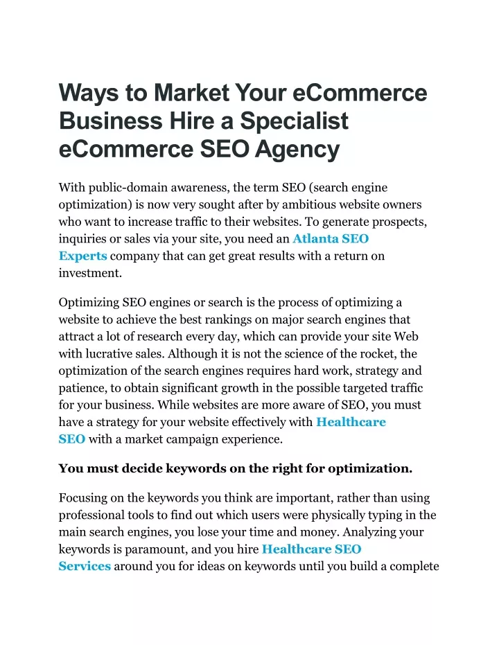 ways to market your ecommerce business hire