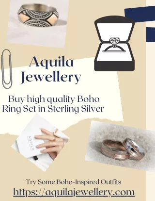 Buy the latest collection of Boho Ring Set in Sterling Silver |Aquila Jewellery