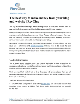 https www revglue com the best way to make money