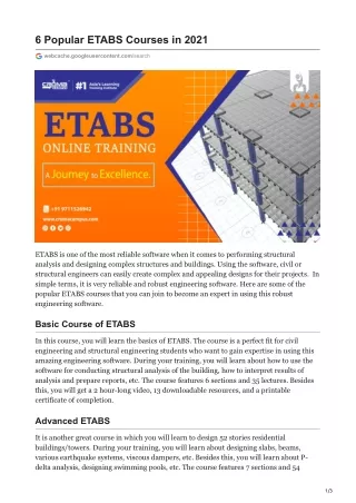 6 popular etabs courses in 2021