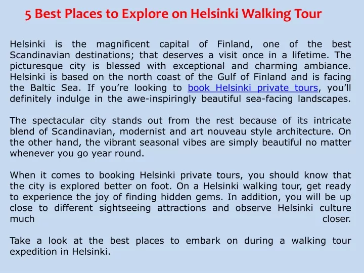 5 best places to explore on helsinki walking tour